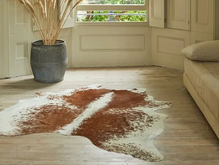 Cowhide rug In Living Room