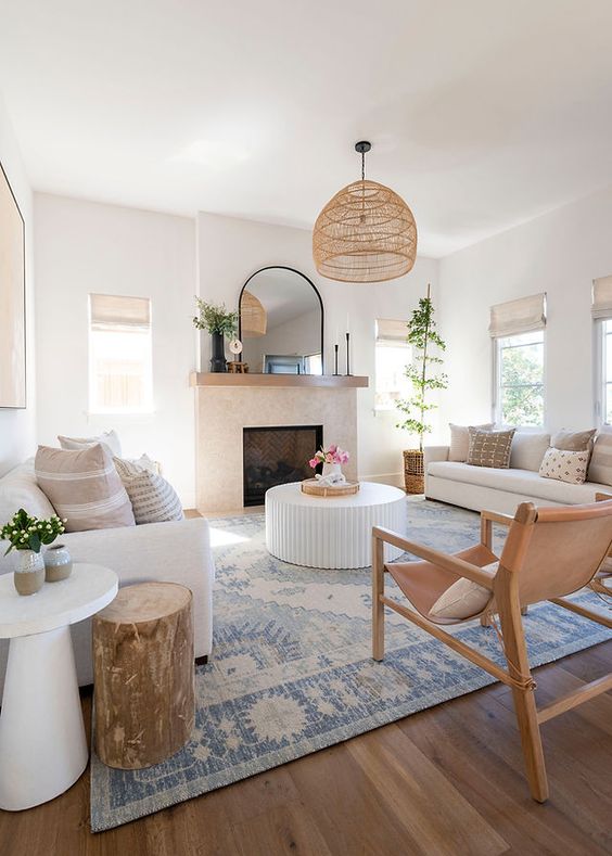 Blue and grey rug