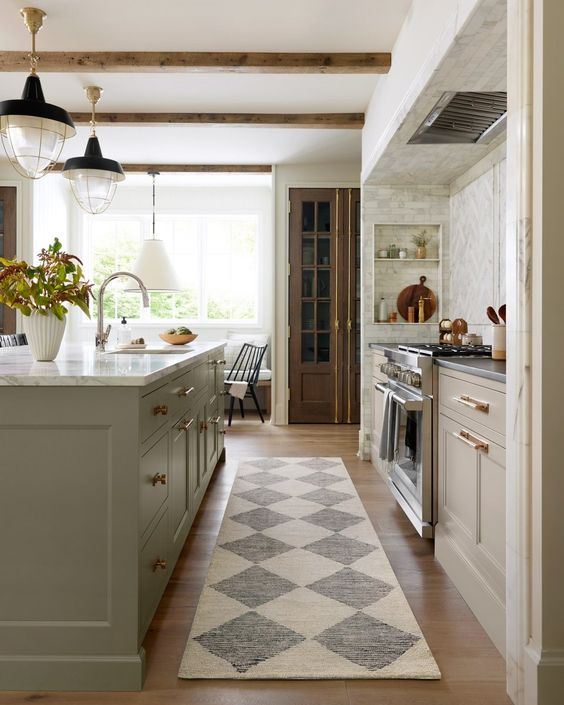 checkered runner rug