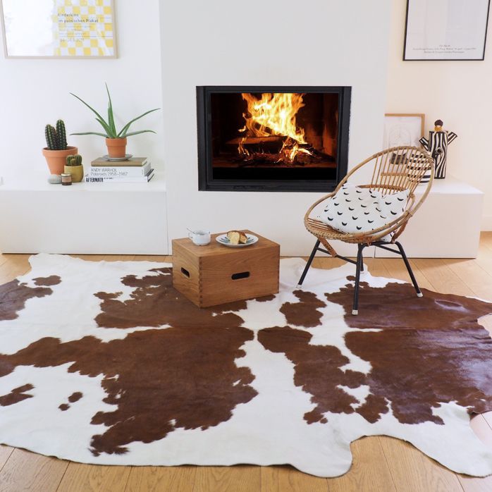 Cowhide rug In Living Room