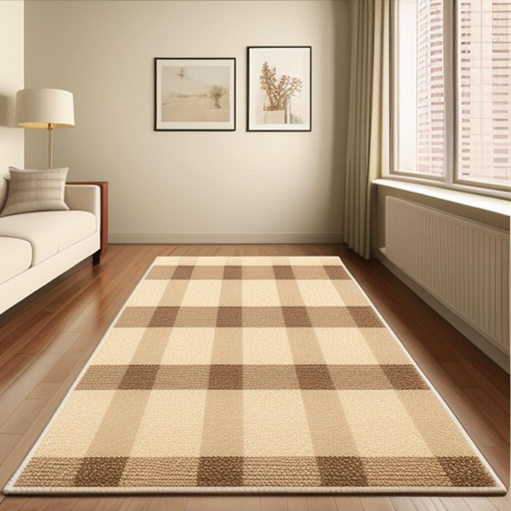 Beige Checkered Rug