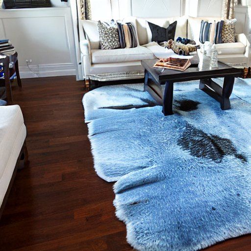 Blue Cowhide Rug