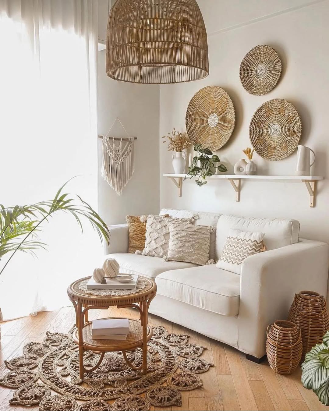 Tapis rond dans le salon