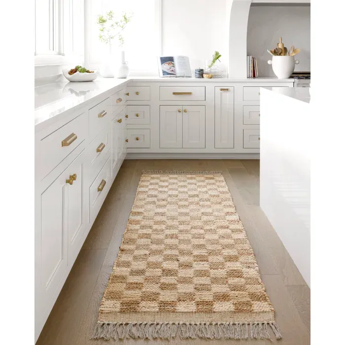 checkered jute rug