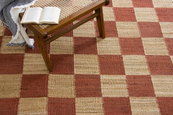 red checkered rug
