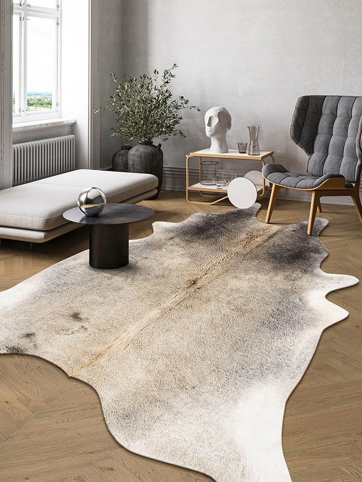 Cowhide rug In Living Room