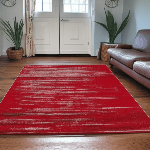 red farmhouse rug