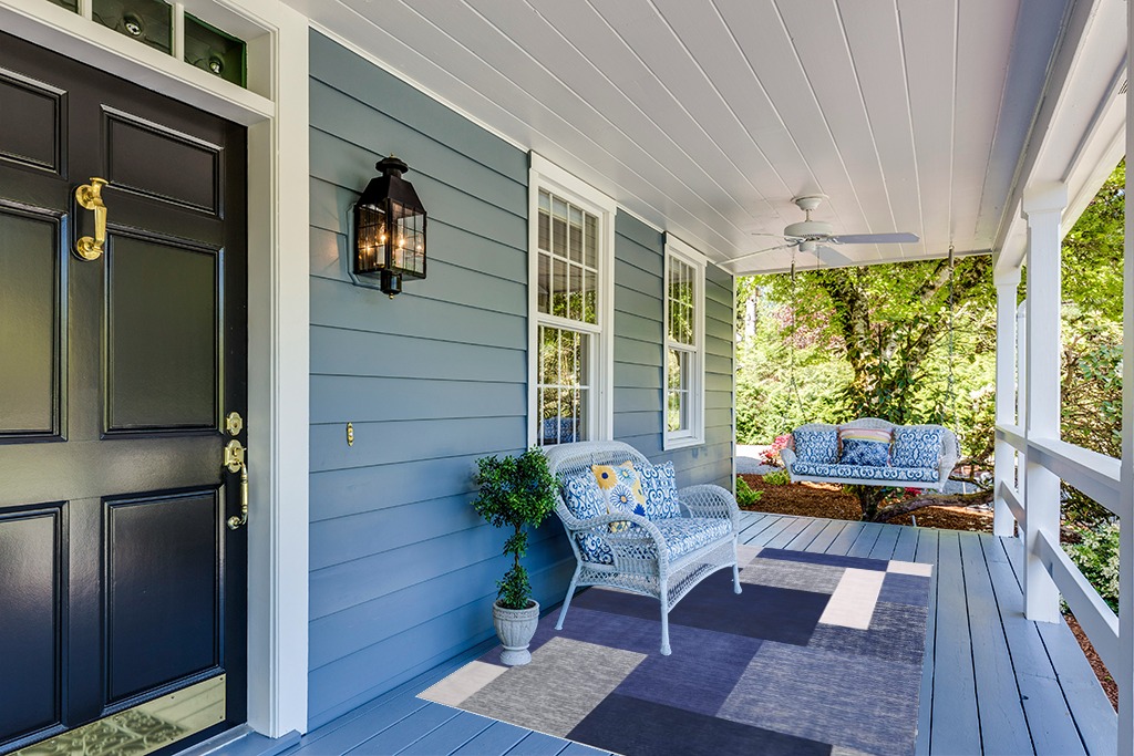 RUGSREAL Contemporary Area Rug in Light Blue Patio