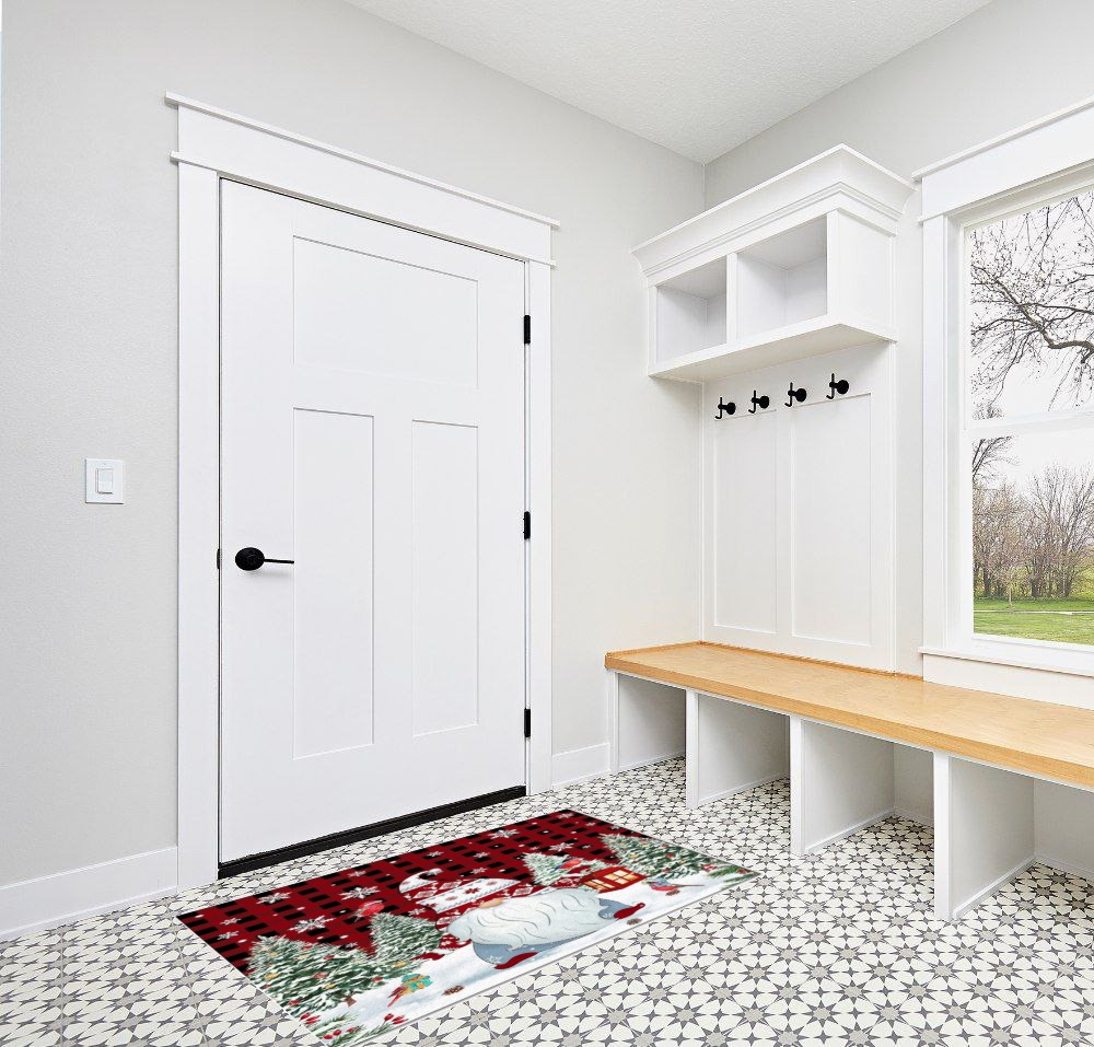 Area Rug 2x3 Feet, Xmas Snowflake Snowman Christmas Rug, Rugs for Living Room Decor Bedroom Decor Kids Room, Non-Slip Living Room Rugs, Comrft Carpet Washable Rug in White Modern Entryway