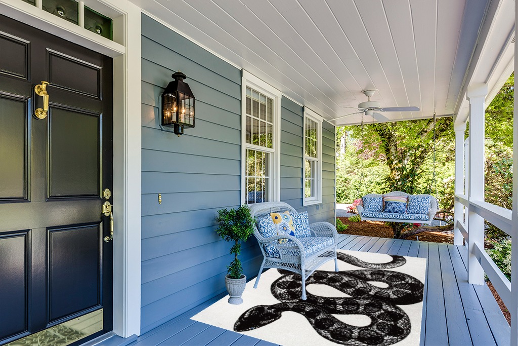 nuLOOM Thomas Paul Serpent Area Rug, 5x8, Black and White in Light Blue Patio