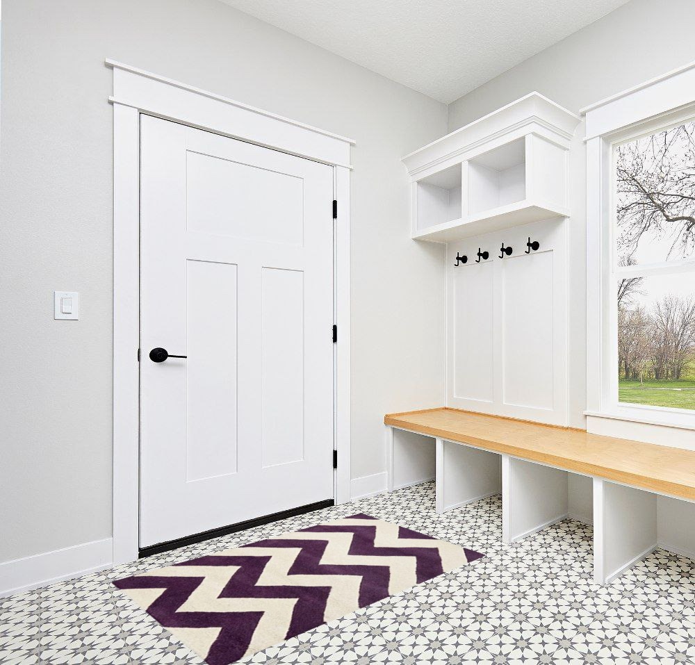 SAFAVIEH Chatham Collection Accent Rug - 3' x 5', Purple & Ivory, Handmade Chevron Wool, Ideal for High Traffic Areas in Entryway, Living Room, Bedroom (CHT715F) in White Modern Entryway