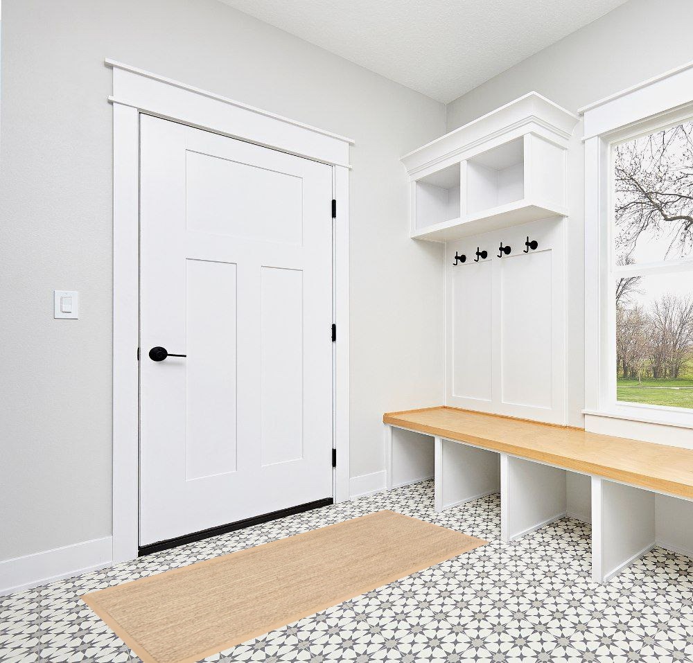 ‎Beige ‎Farmhouse ‎Non Slip ‎Kitchen, Bedroom, Living Room, Hallway, Dining Room ‎Area Rug in White Modern Entryway