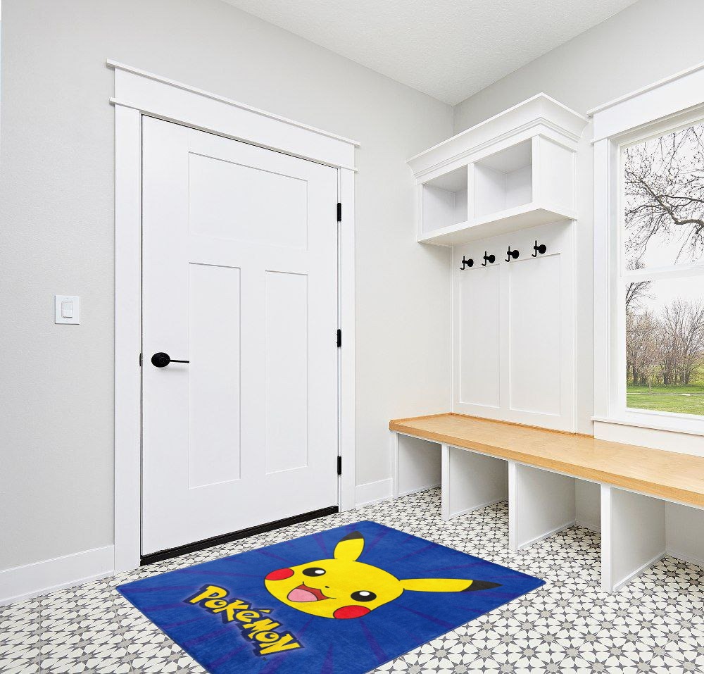 Northwest Pokemon Burst Pika Silk Touch Throw Blanket, 46" x, 60" in White Modern Entryway
