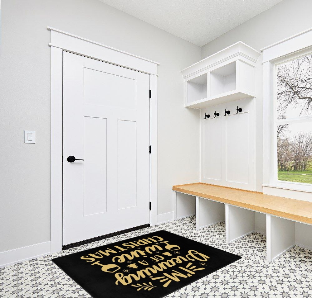 LIICHEES I M Dreaming of A Wine Christmas Area Rug 63x48in Washable Rugs for Living Room Bedroom Large Rug Indoor Decorative Carpet Yoga Mat in White Modern Entryway