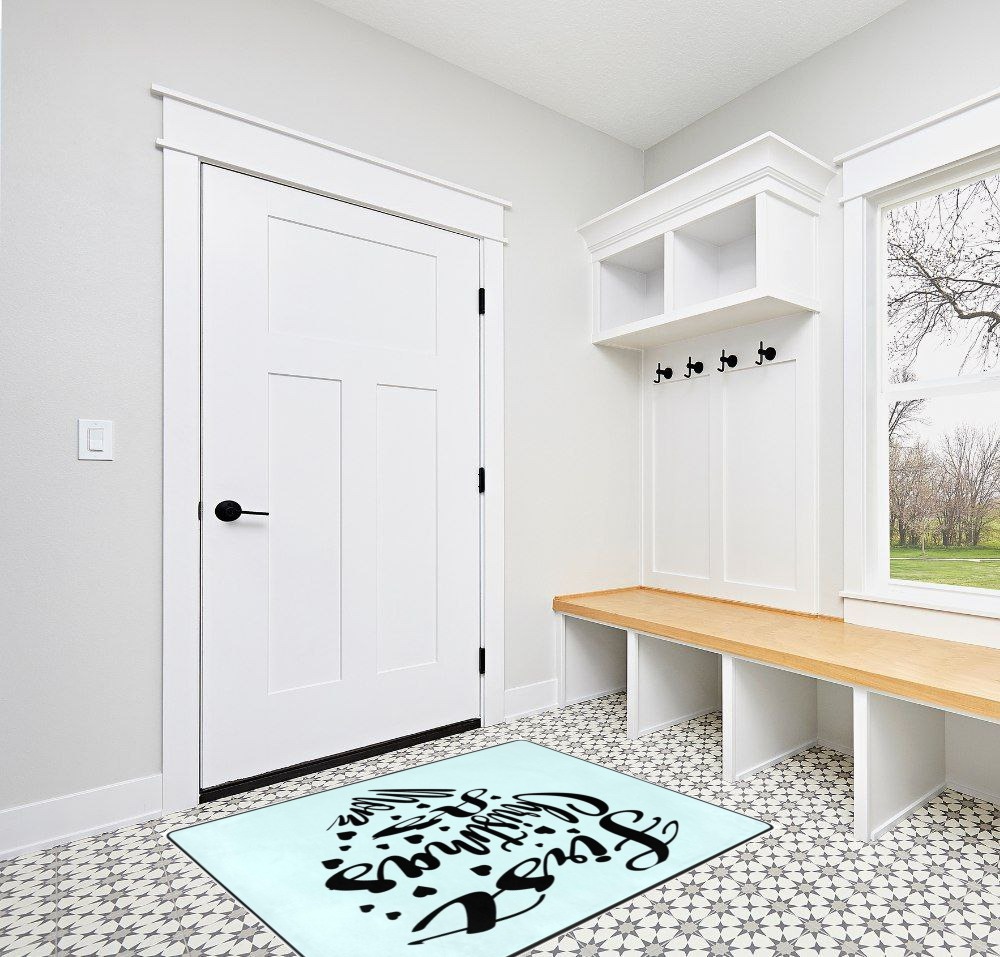 LIICHEES First Christmas As Mom Area Rug 63x48in Washable Rugs for Living Room Bedroom Large Rug Indoor Decorative Carpet Yoga Mat in White Modern Entryway