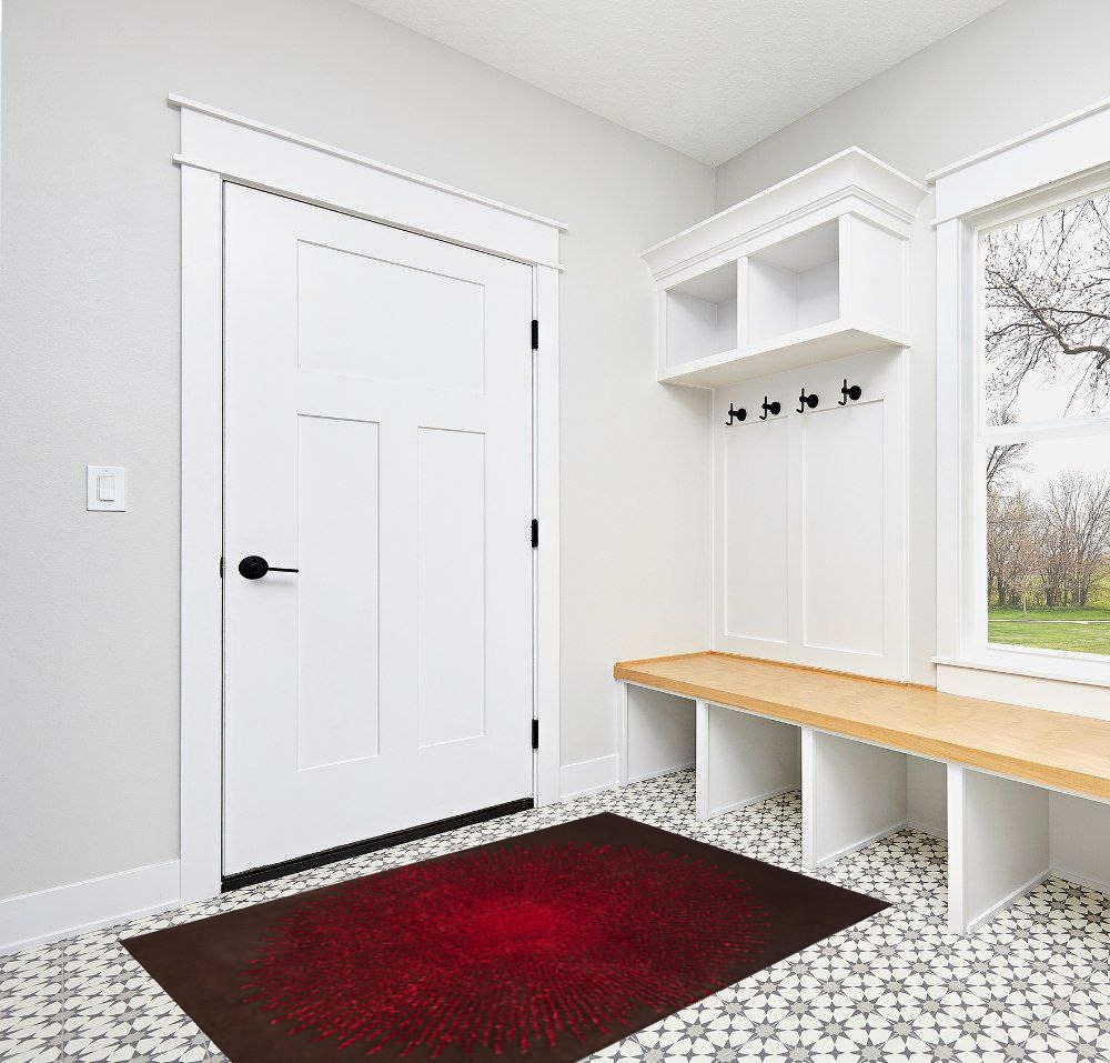 SAFAVIEH Soho Collection 3'6" x 5'6" Brown / Red SOH655T Handmade Premium Wool & Viscose Area Rug in White Modern Entryway