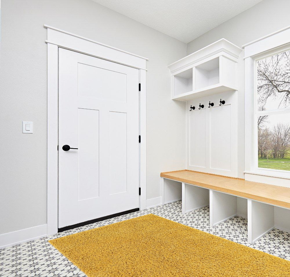Yellow, 5x8 Feet fluffy rug in White Modern Entryway