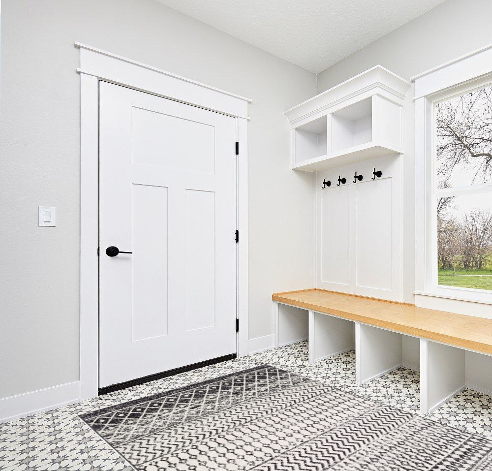 ‎Black ‎Moroccan ‎Stain Resistant, Pet friendly ‎Living Room ‎Area Rug in White Modern Entryway