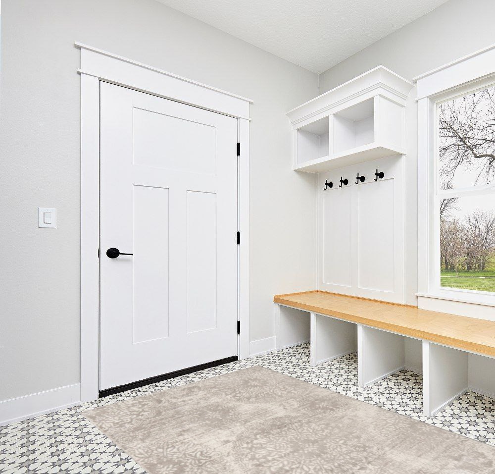 Unique Loom Sofia Collection Area Rug - Grand (5' 3" x 8' Rectangle, Light Gray/ Ivory) in White Modern Entryway