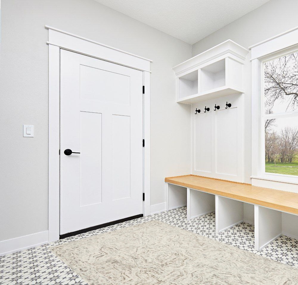Loloi II Ziva Collection ZV-01 Neutral 5'-0" x 7'-6" Area Rug in White Modern Entryway