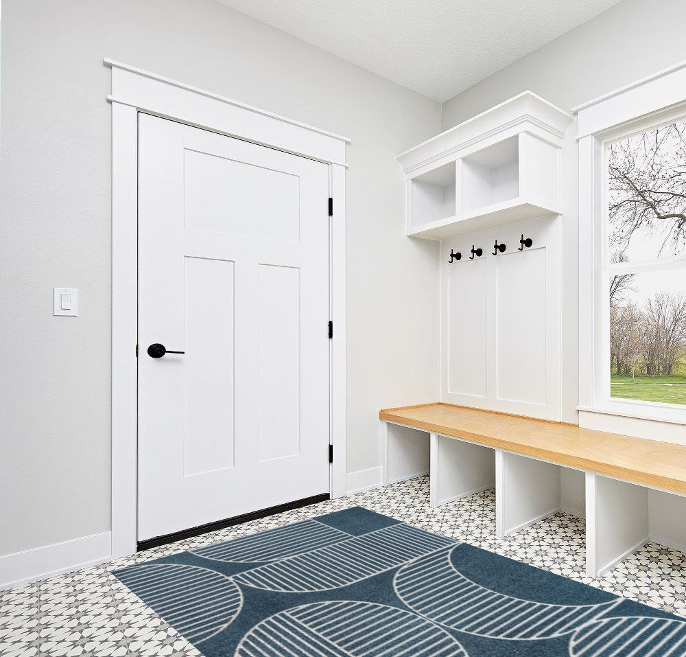 JONATHAN Y SCN104A-5 Nordby Geometric Arch Scandi Striped Indoor Area Rug, Contemporary, Coastal, Bohemian, Transitional for Bedroom,Kitchen,Living Room,Non Shedding,Easy-Washing, Blue, 5 X 8 38