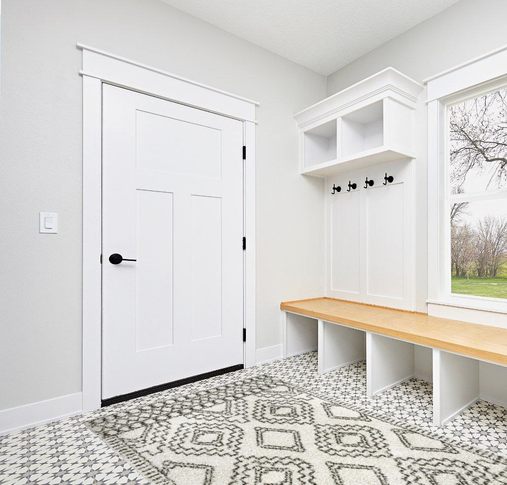 nuLOOM Lacey Moroccan Geometric Shag Area Rug, 5x8, Off-white in White Modern Entryway