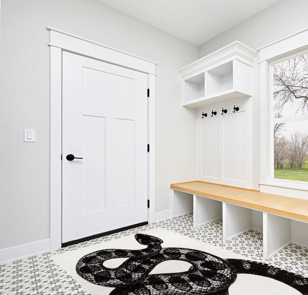 nuLOOM Thomas Paul Serpent Area Rug, 5x8, Black and White in White Modern Entryway