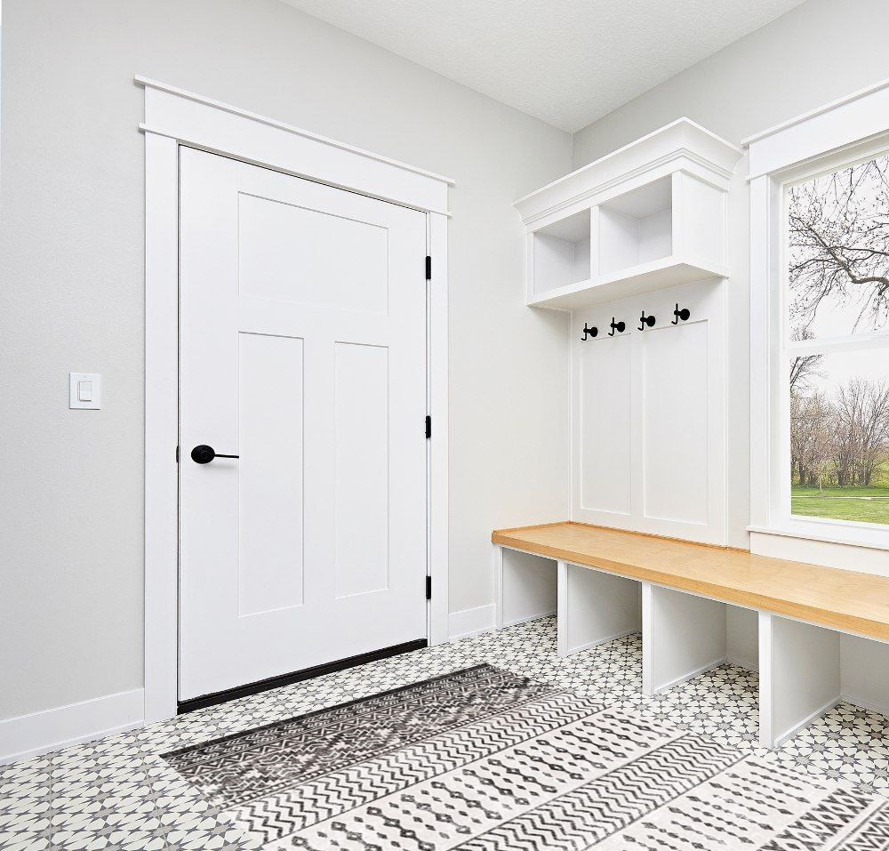 Art&Tuft Area Rug Black in White Modern Entryway