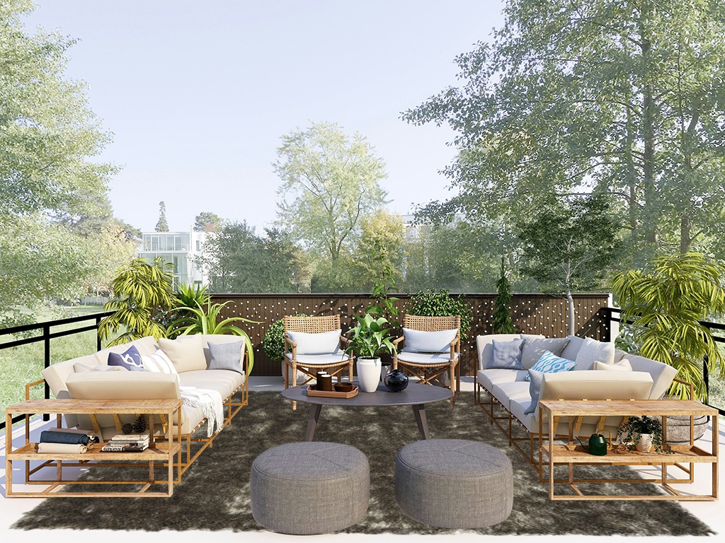 Paris Shag Collection 8' x 10' Silve in Scandinavian Modern Patio