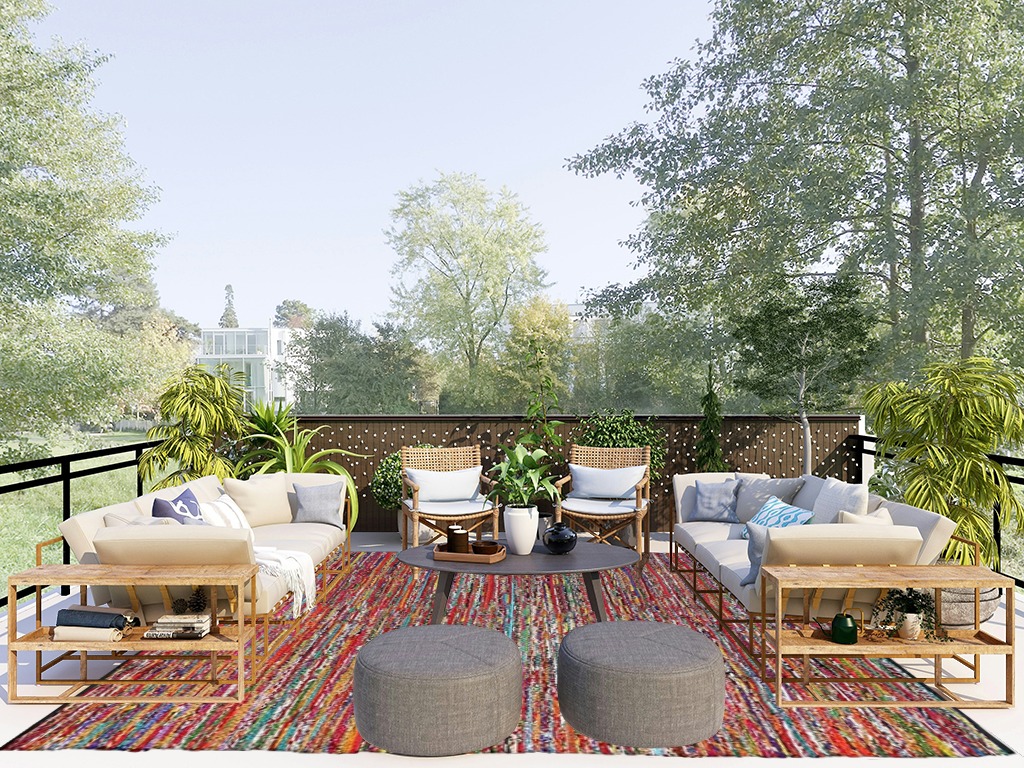 Cotton Multi Chindi Hand Woven Rugs THE BEER VALLEY in Scandinavian Modern Patio