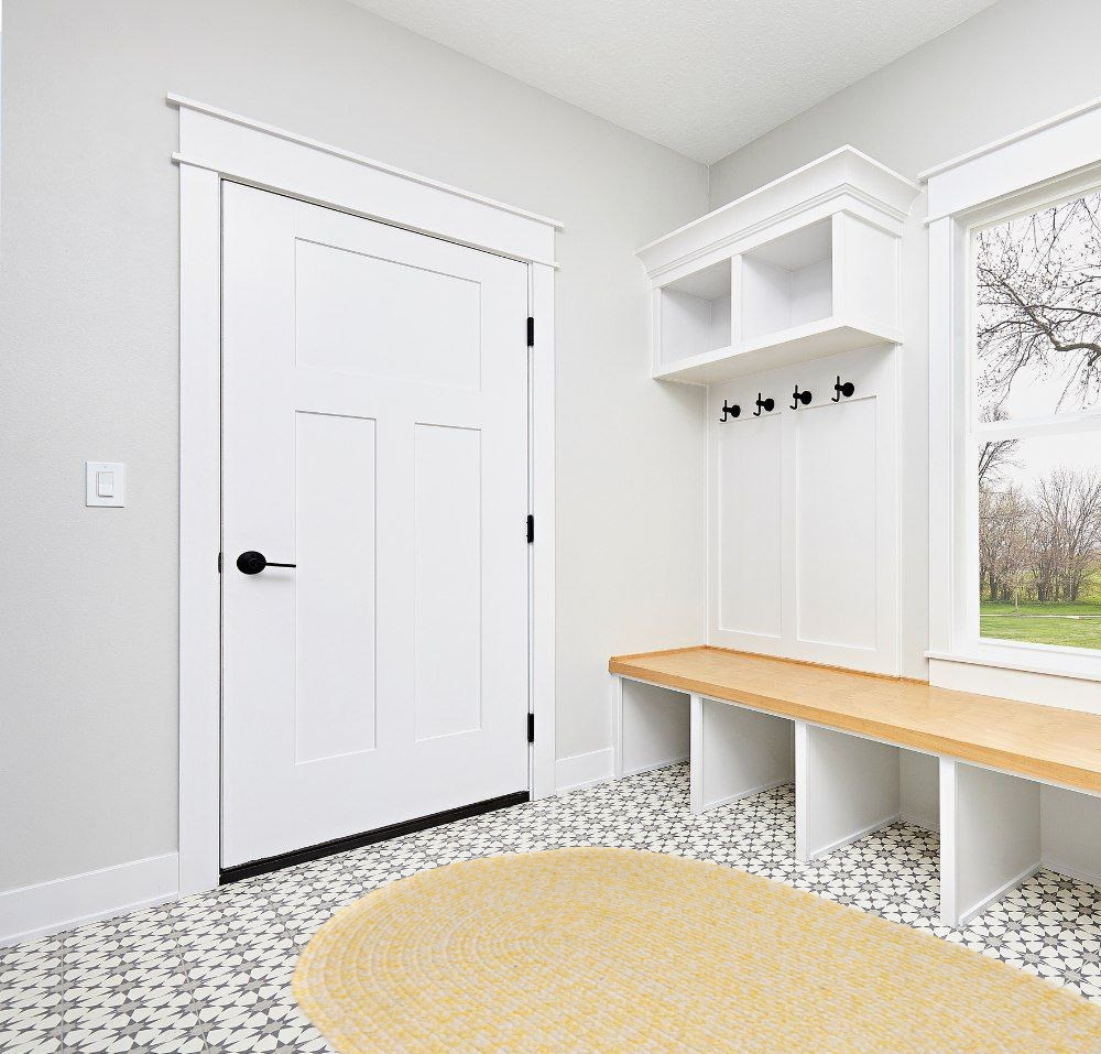 Super Area Rugs Farmhouse Braided Rug Cotton Kitchen Reversible Carpet, Yellow & White, 5' x 7' Oval in White Modern Entryway