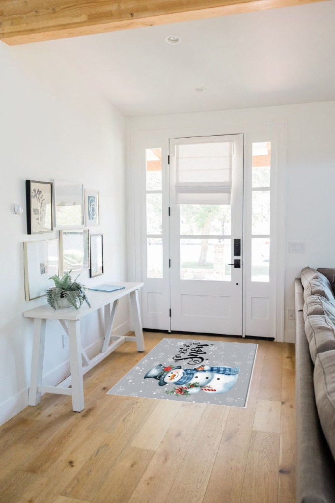 Area Rug 2x3 Feet, Christmas Snowman Let it Go Rug, Rugs for Living Room Decor Bedroom Decor Kids Room, Non-Slip Living Room Rugs, Comrft Carpet Washable Rug in White Scandinavian Entryway
