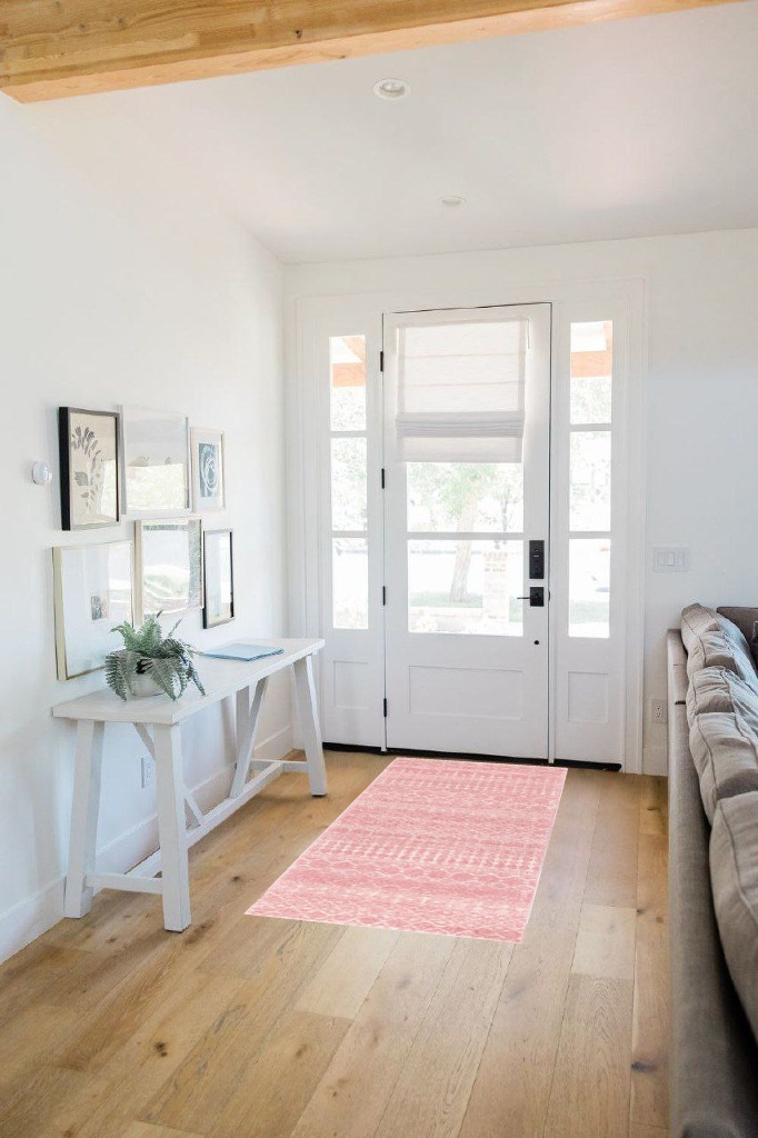 nuLOOM Moroccan Blythe Runner Rug, 2' 6" x 6', Pink in White Scandinavian Entryway