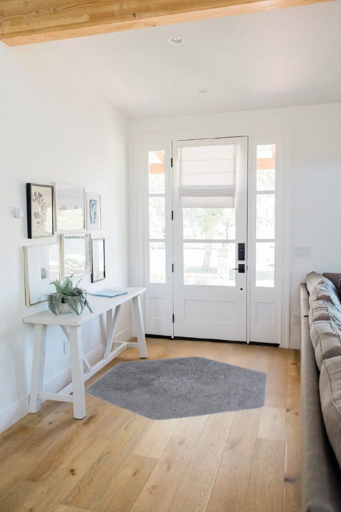 Ultra Soft Rug for Home Décor in White Scandinavian Entryway
