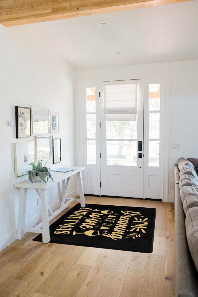 LIICHEES I M Dreaming of A Wine Christmas Area Rug 63x48in Washable Rugs for Living Room Bedroom Large Rug Indoor Decorative Carpet Yoga Mat in White Scandinavian Entryway