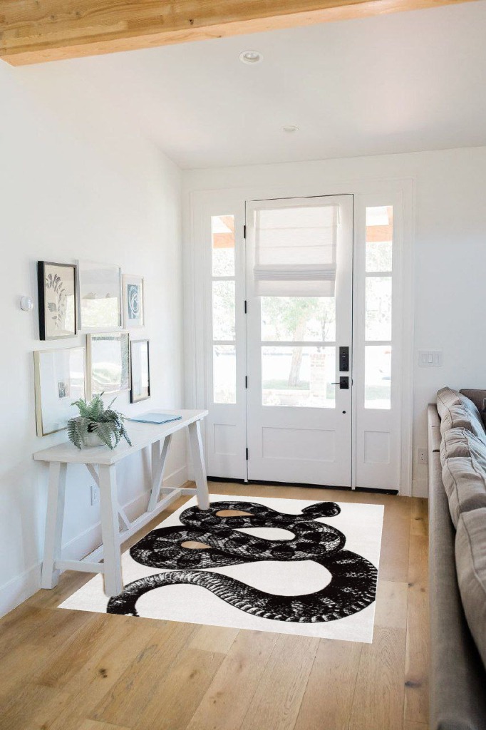 nuLOOM Thomas Paul Serpent Area Rug, 4x6, Black and White in White Scandinavian Entryway