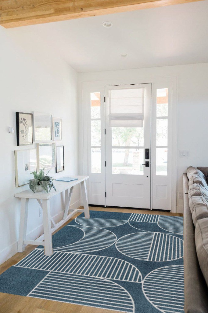 JONATHAN Y SCN104A-5 Nordby Geometric Arch Scandi Striped Indoor Area Rug, Contemporary, Coastal, Bohemian, Transitional for Bedroom,Kitchen,Living Room,Non Shedding,Easy-Washing, Blue, 5 X 8 39