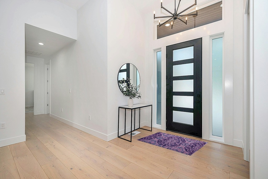 SAFAVIEH Wyndham Collection Accent Rug - 2'6" x 4', Purple, Handmade Modern Wool, Ideal for High Traffic Areas in Entryway, Living Room, Bedroom (WYD376J) in Modern White Entryway