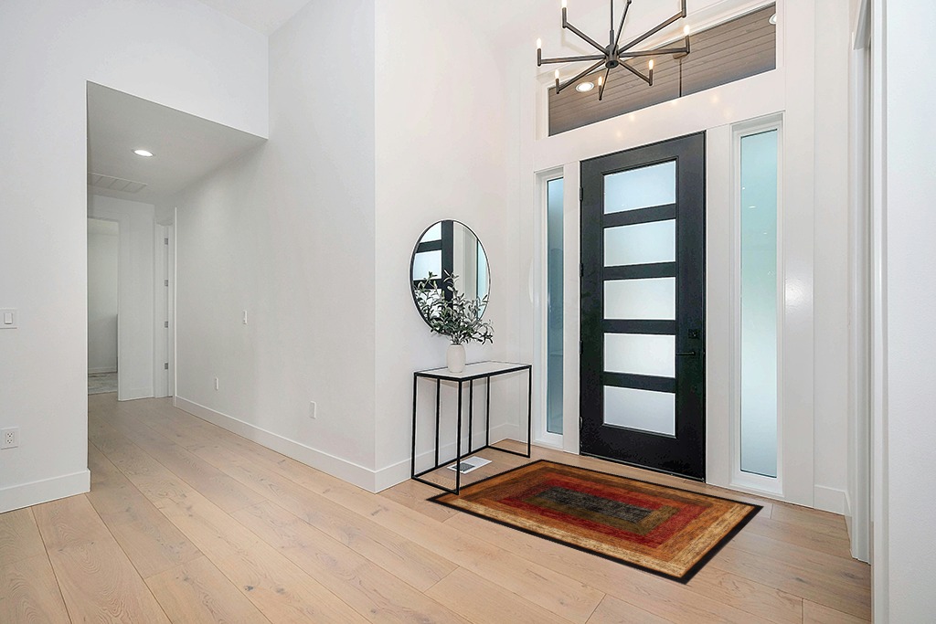 Home Dynamix Royalty Vega Contemporary Geometric Area Rug, Black/Brown, 43"x62" in Modern White Entryway