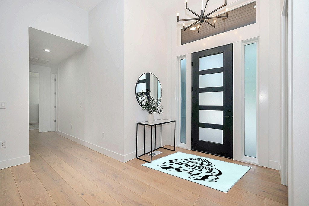 LIICHEES First Christmas As Mom Area Rug 63x48in Washable Rugs for Living Room Bedroom Large Rug Indoor Decorative Carpet Yoga Mat in Modern White Entryway