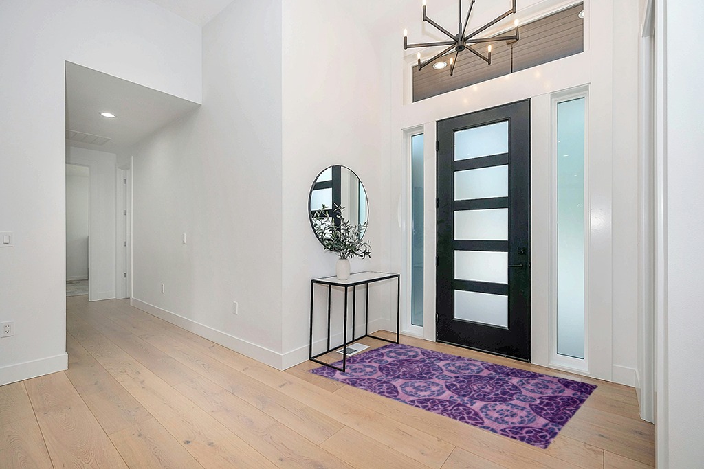SAFAVIEH Wyndham Collection Accent Rug - 4' x 6', Purple, Handmade Modern Wool, Ideal for High Traffic Areas in Entryway, Living Room, Bedroom (WYD376J) in Modern White Entryway