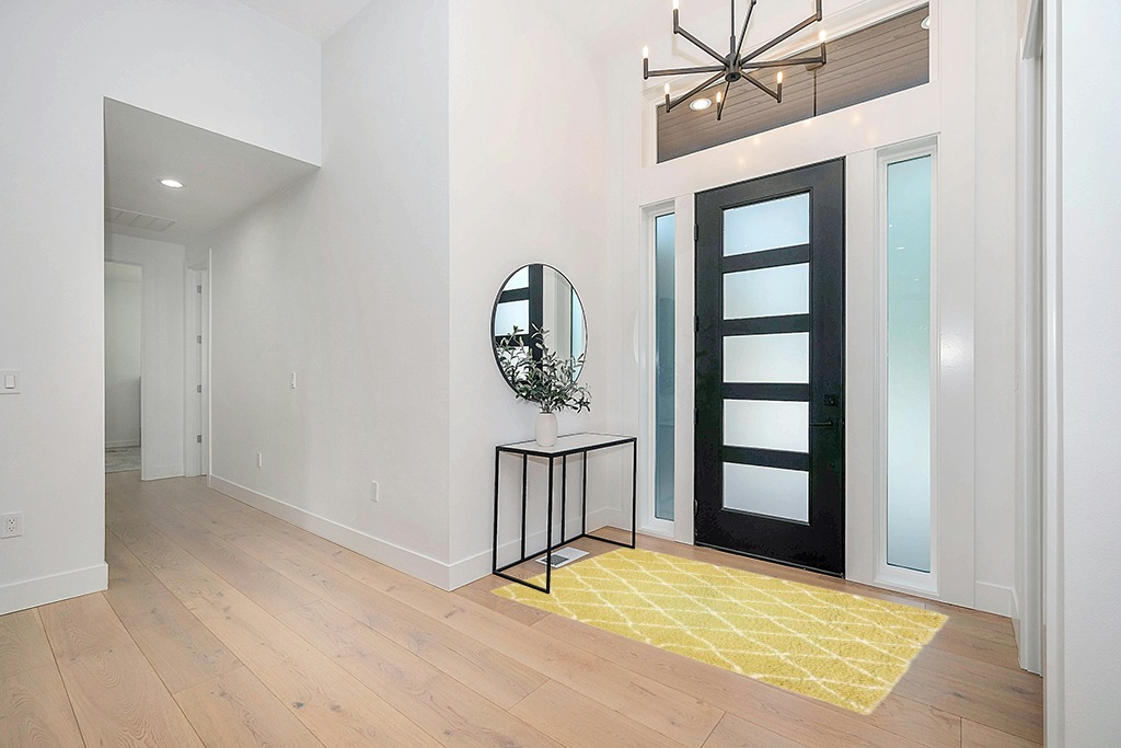 Unique Loom Rabat Shag Collection Modern Tribal Moroccan Inspired Plush & Soft Geometric Design Area Rug (4' 0 x 6' 0 Rectangular, Yellow/ Ivory) in Modern White Entryway
