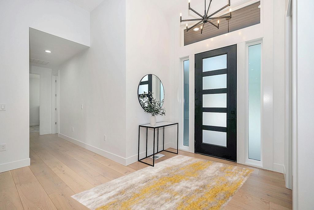 Alban Abstract Shag Gold/Beige Indoor Area Rug 17 Stories Rug Size: Rectangle 5' x 8' in Modern White Entryway