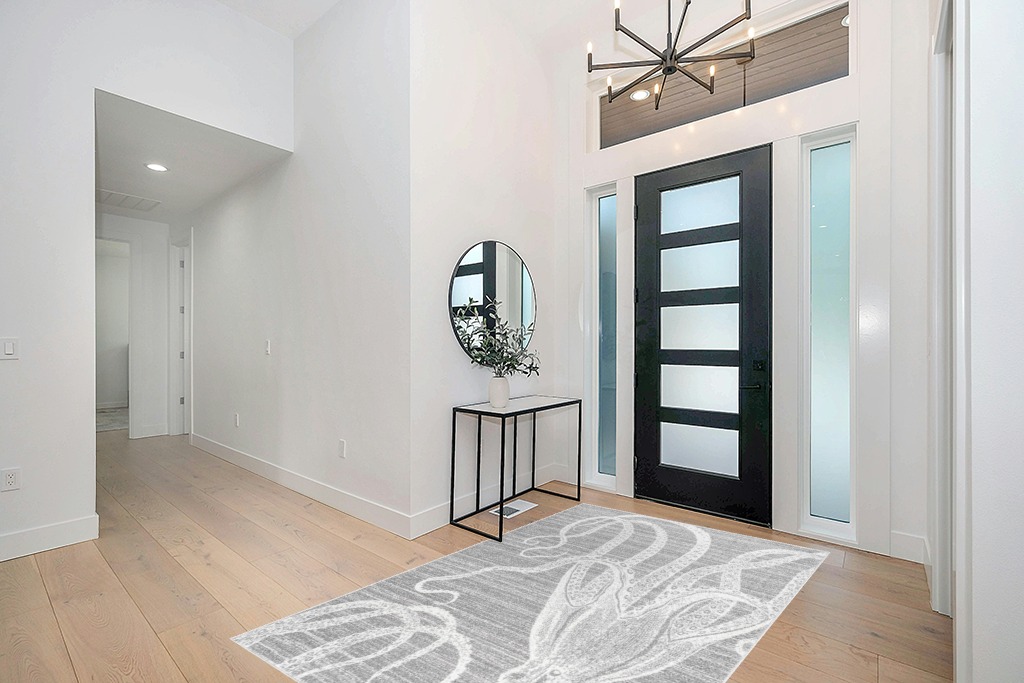 nuLOOM Thomas Paul Power loomed Octopus Area Rug, 5' x 8', Grey in Modern White Entryway