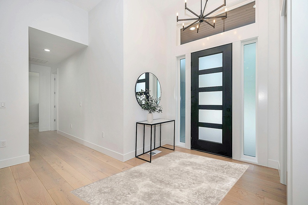 Unique Loom Sofia Collection Area Rug - Grand (5' 3" x 8' Rectangle, Light Gray/ Ivory) in Modern White Entryway