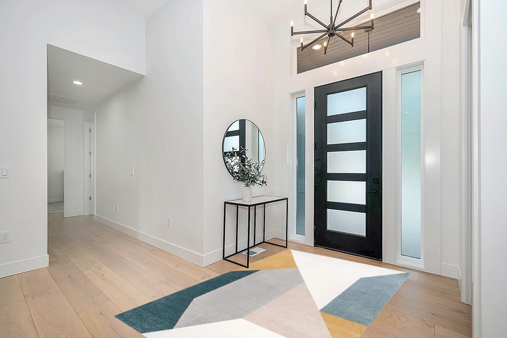 nuLOOM Raegan Modern Abstract Area Rug, 5x8, Light Grey in Modern White Entryway