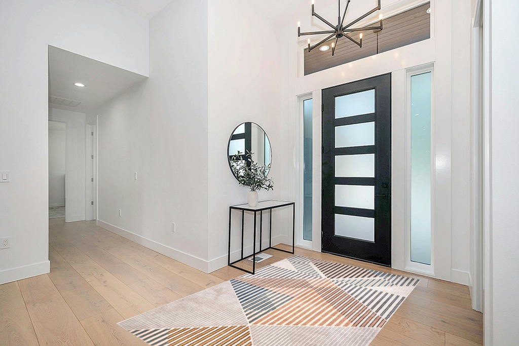 nuLOOM Skyler Contemporary Geometric Diamond Area Rug, 5x8, Beige in Modern White Entryway