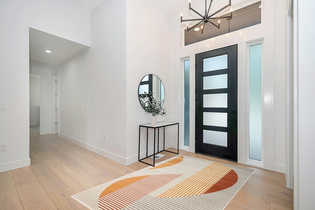 Rugs for Living Room- Large Area Rug, Yellow Striped Rug, Indoor Area Rug with Jute Backing, Anti-Skid Carpet(Yellow, 6' 5" x 9' 5") in Modern White Entryway