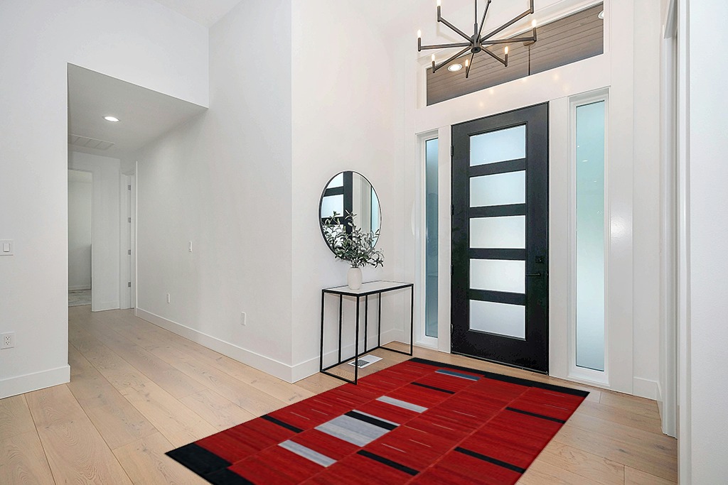 SAFAVIEH Kilim Collection Area Rug - 5' x 8', Red, Handmade Flat Weave Wool, Ideal for High Traffic Areas in Living Room, Bedroom (KLM814A) in Modern White Entryway