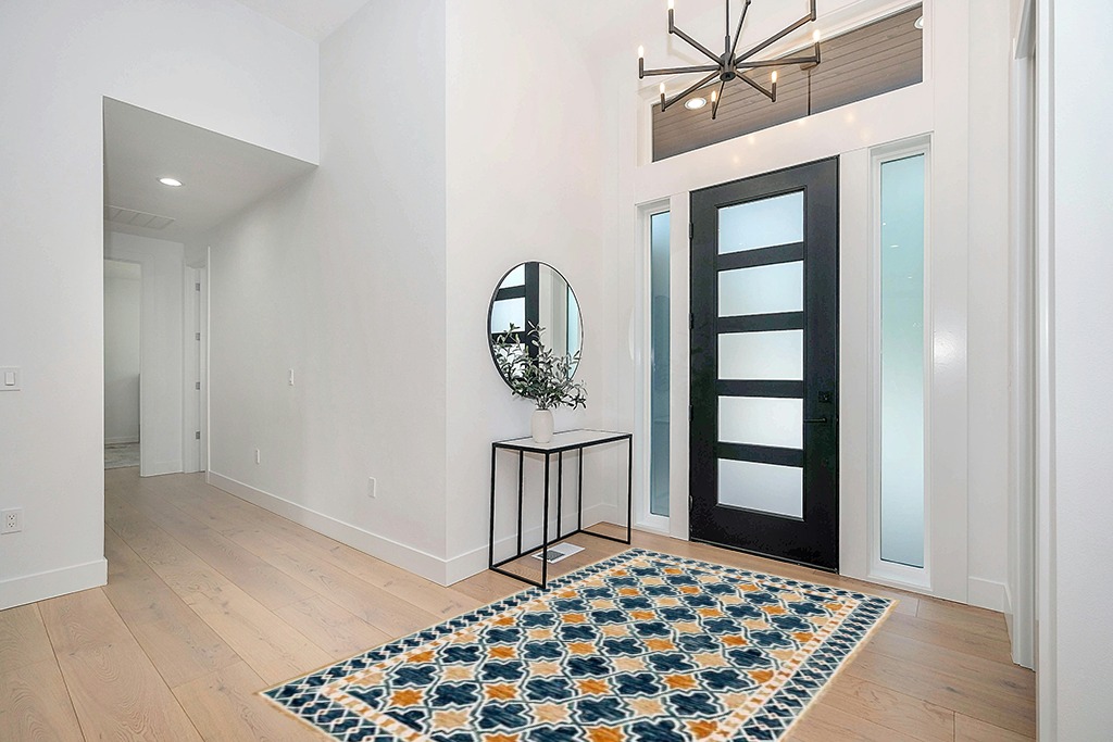 SAFAVIEH Aspen Collection Area Rug - 5' x 8', Navy & Yellow, Handmade Boho Wool, Ideal for High Traffic Areas in Living Room, Bedroom (APN121N) in Modern White Entryway